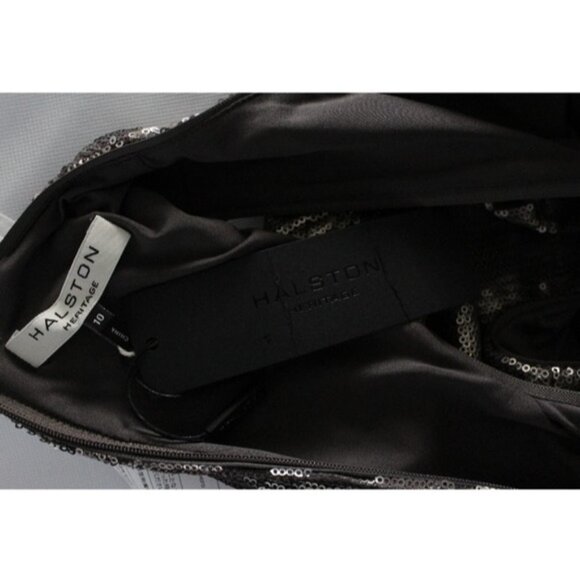 Halston Cutout Silver sequined mesh mini d… - Picture 8 of 8